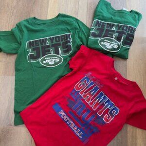 NWT NFL Team 3 T-Shirts New York Giants Jets Med 8-10